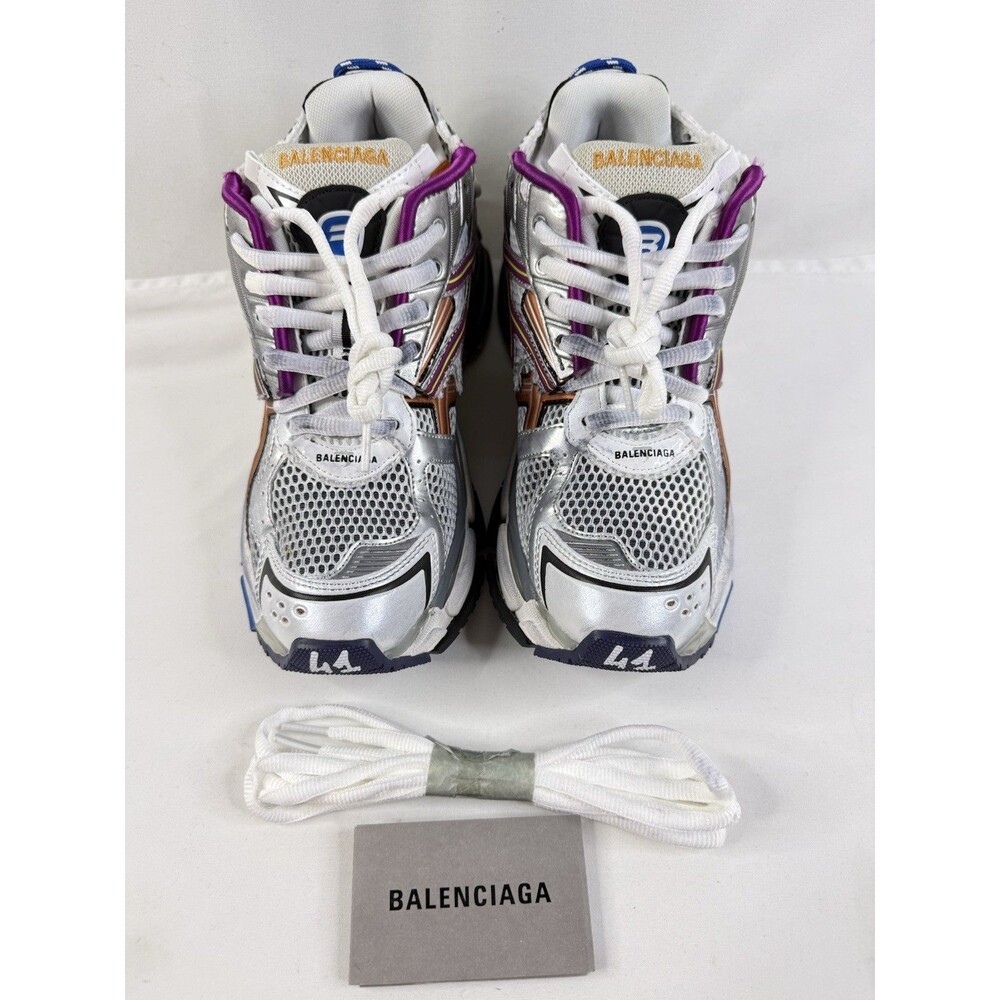 Balenciaga Runner White Pink Gray Yellow Mesh Low Top Sneakers Lace Up Rubber